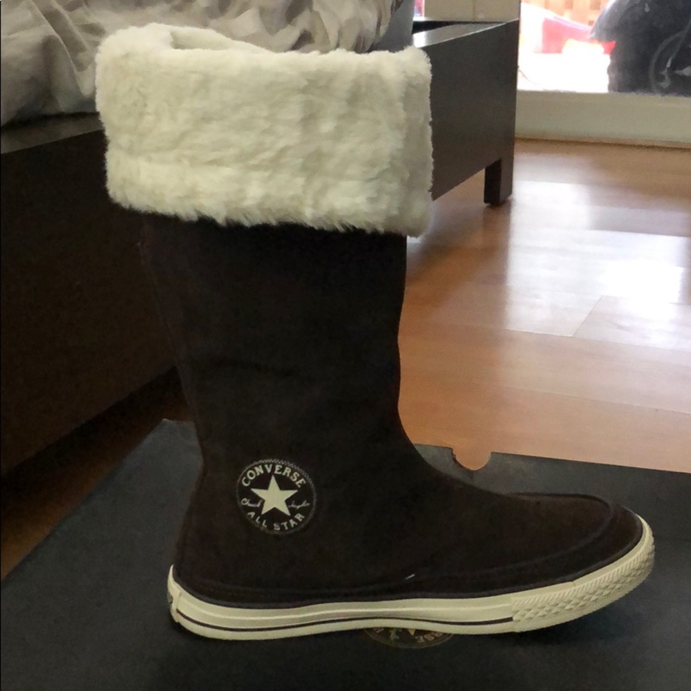 Brown Suede Converse Boot wore only once